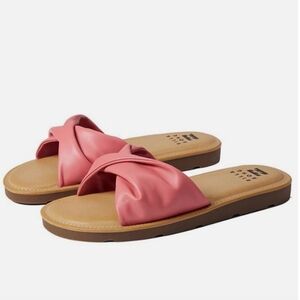 Billabong Women's Malibu Flat Slide Leather Slip-On Summer Sandals Pink 7.5